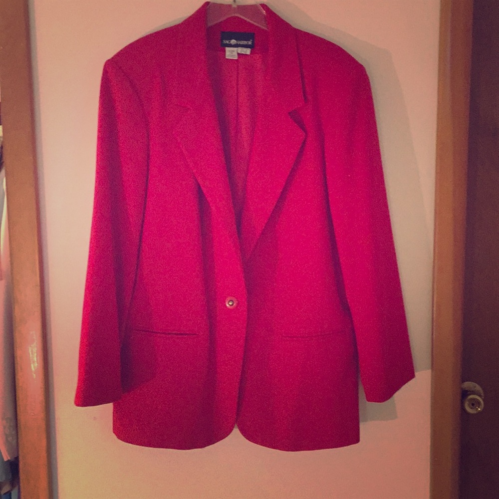 Vintage 100 % Wool Red Blazer
